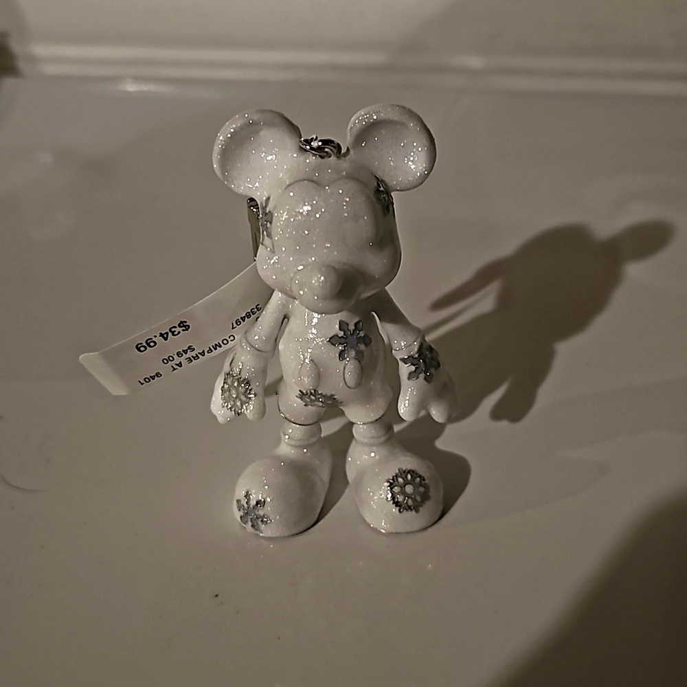 Baublebar x Disney Mickey Mouse Glitter White Snowflake Keychain Bag Charm nobox